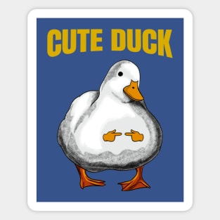 cute duck meme Magnet